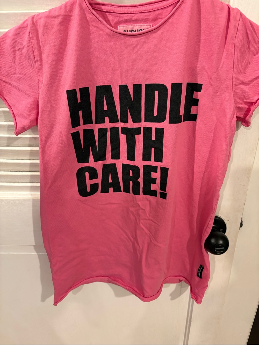 nununu Pink Graphic Tee with Black Lettering
